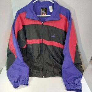 Vintage USA Olympics Windbreaker Track Jacket Large Colorblock 90s JC Pennys